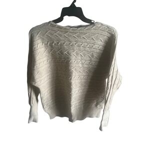 Sew In Love Women's Cable Knit Sweater Long Sleeve Beige Size L